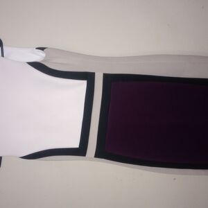 Calvin Klein Collection White and Purple Dress